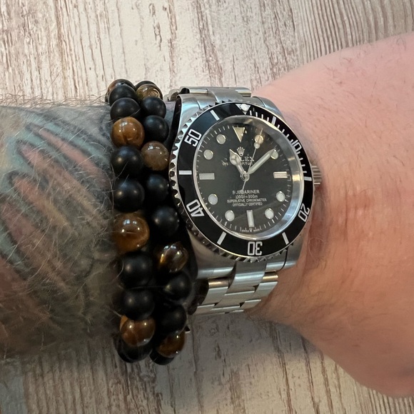 Anthony Jacobs volcano rock and tigers eye bracelets - Picture 2 of 5